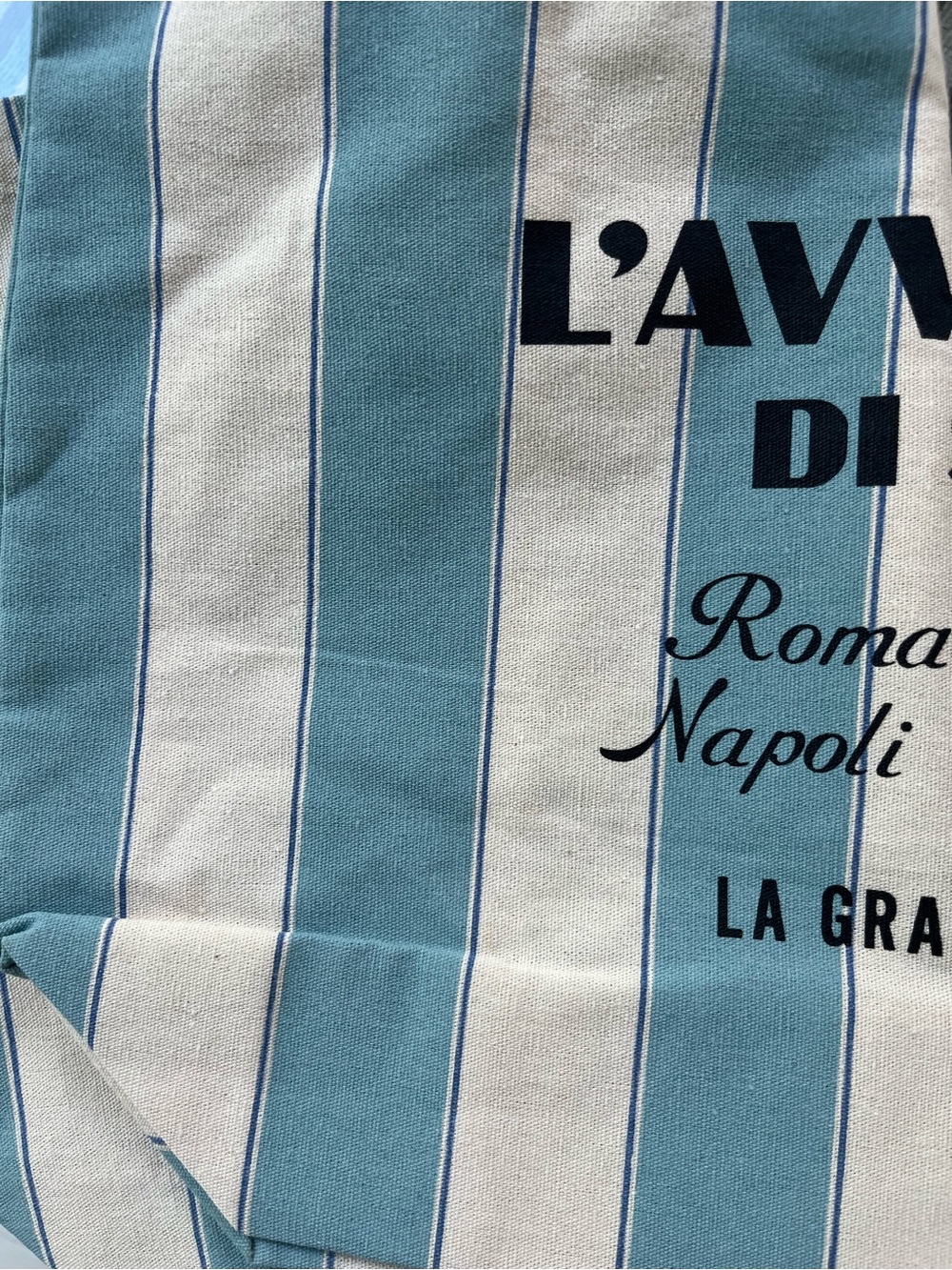 Sézane Blue and Cream Striped Canvas Tote - Picture 12 of 13